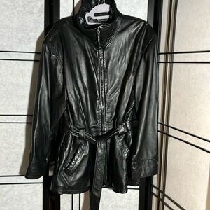 Black leather jacket